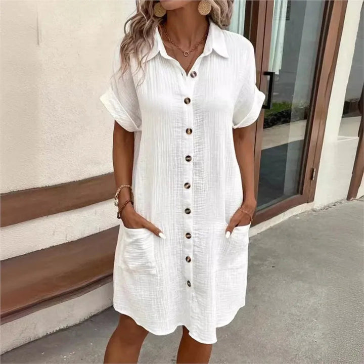 Elegantes Damen Sommerkleid in leichtem Schnitt für heiße Tage. Perfekt für Frühling & Sommer Freizeit.