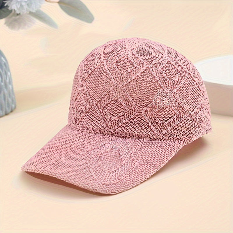 Gehäkelte Damen Baseball Cap im Boho-Stil, ideal für Sommer & Freizeit. Atmungsaktiv & verstellbar.