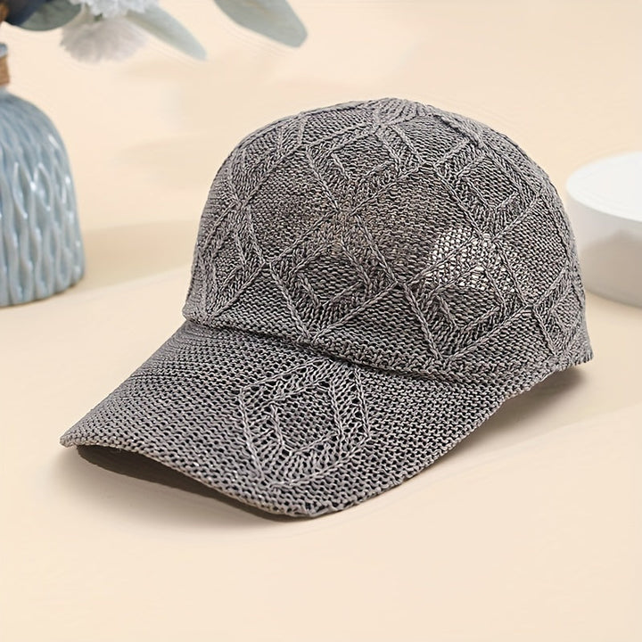 Atmungsaktive & verstellbare Damen Baseball Cap, gehäkelt für Sonnenschutz und Komfort im Sommer.