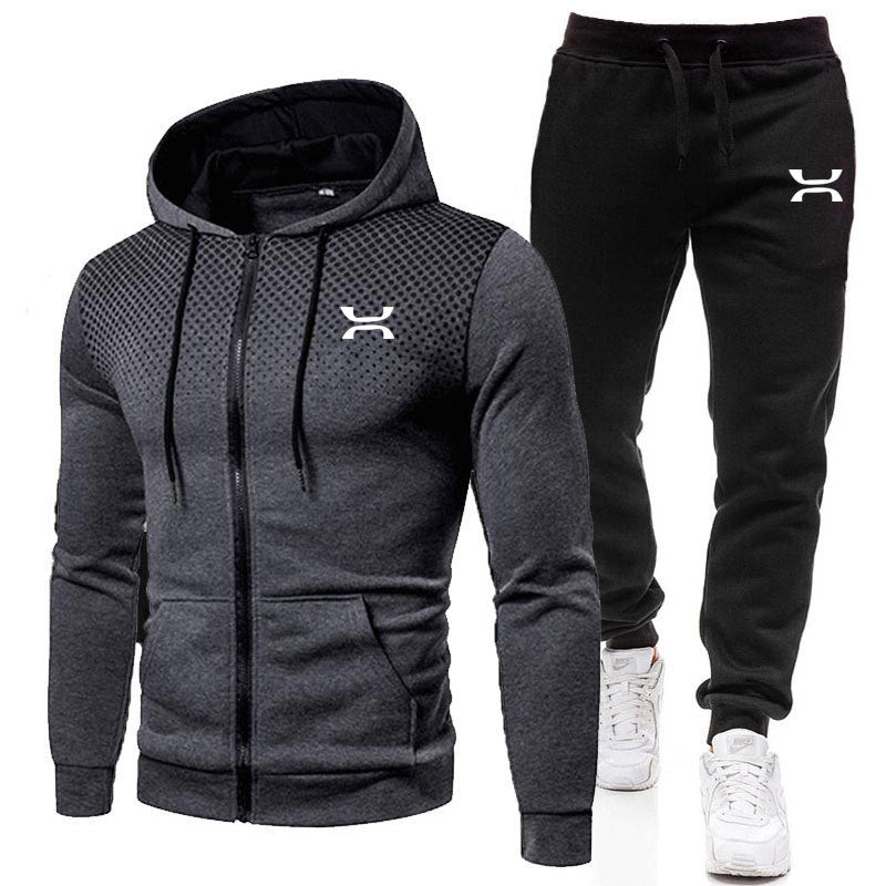 Herren Sportanzug: Bequemer Hoodie mit Reißverschluss & Jogginghose 2-Teiler Set für Sport und Freizeit.