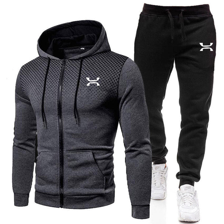 Herren Sportanzug: Bequemer Hoodie mit Reißverschluss & Jogginghose 2-Teiler Set für Sport und Freizeit.