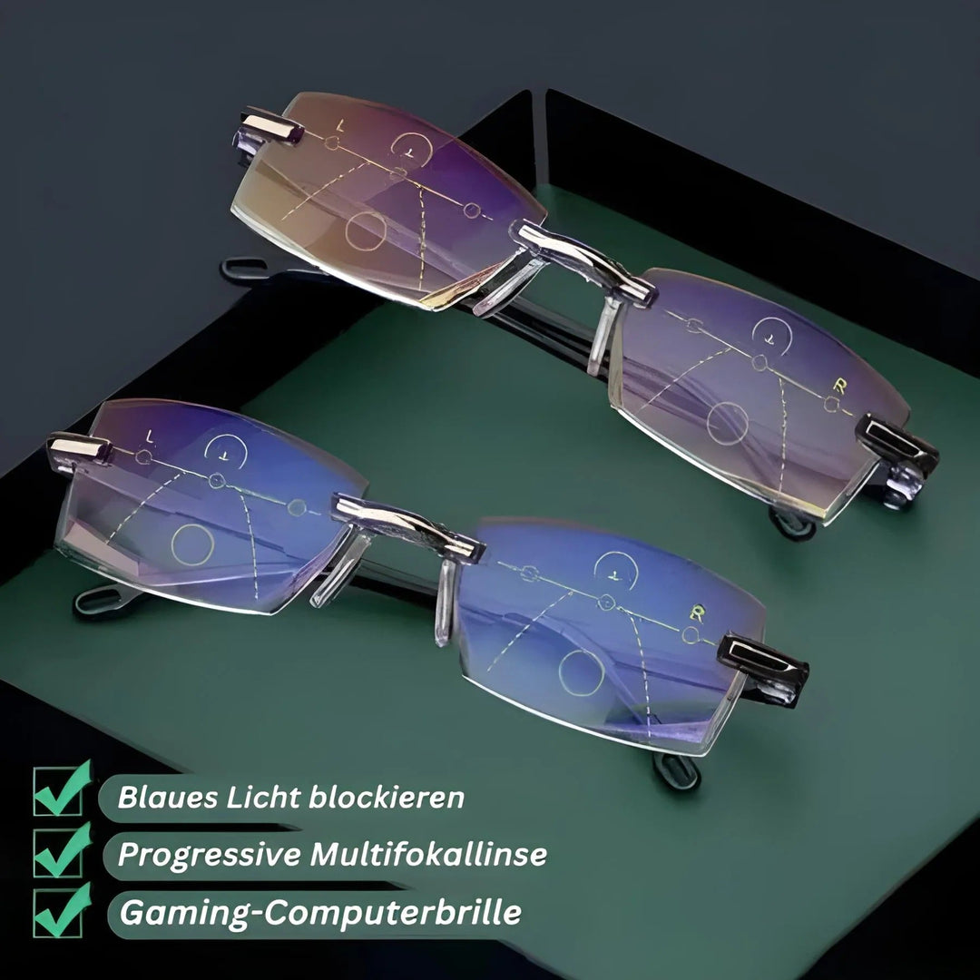 Hochwertige Gleitsichtbrille unisex. Optimaler Blaulichtfilter & UV400-Schutz für Ihre Augen.