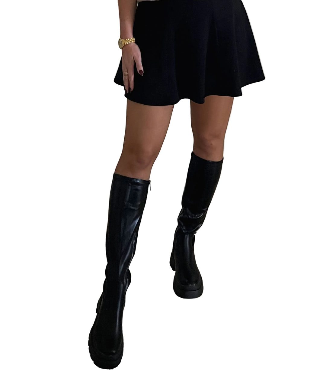 Damen Plateau Boots. Stylische schwarze Chelsea Stiefeletten mit Elastikeinsatz für Herbst & Winter.
