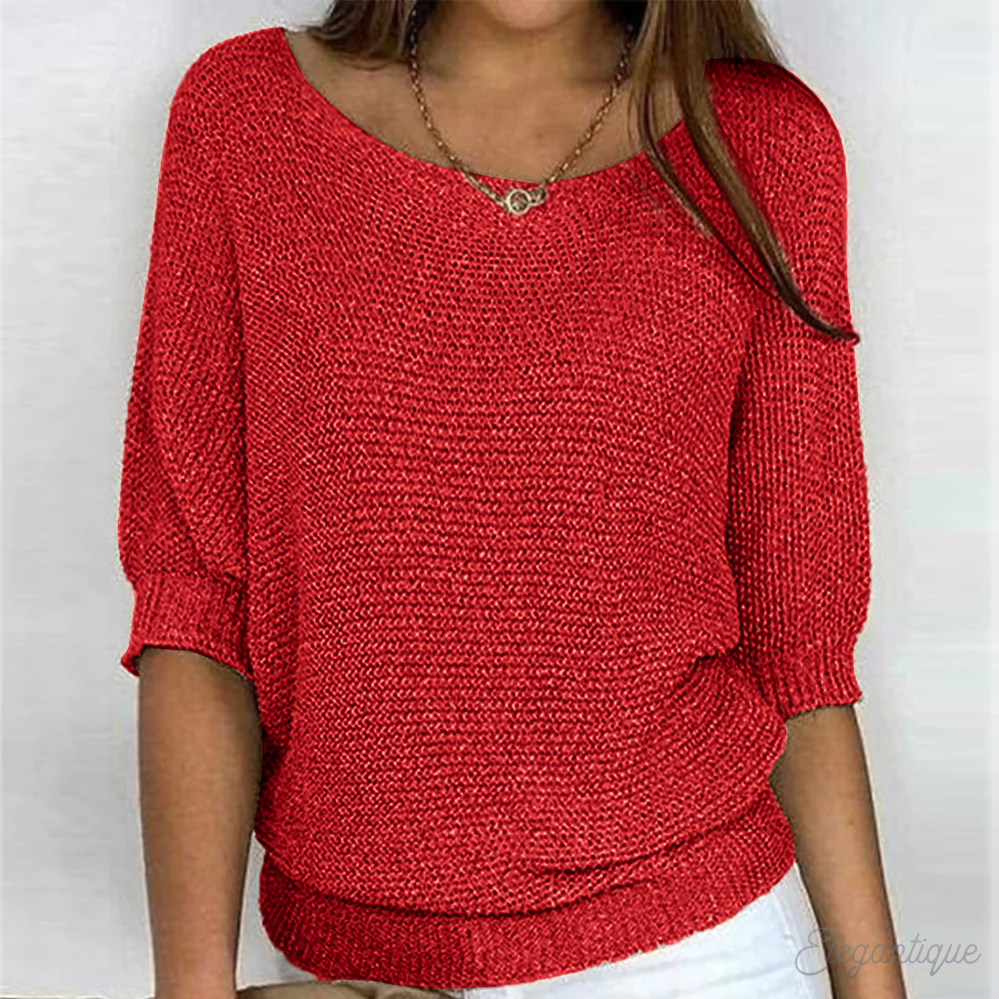 Komfortables Damen Top, stilvoll & schick. Basic Oberteil ideal für Frühling, Sommer & Herbst, Büro & Freizeit.