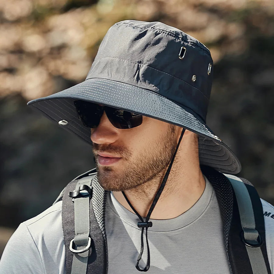 Vielseitiger Herren Fischerhut mit UV-Schutz, geeignet als Sommerhut, Wanderhut & Reisehut.