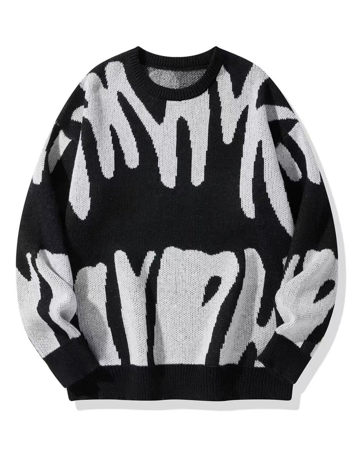 Gemustertes Herren Rundhals Sweatshirt für moderne Freizeitlooks. Warmes Langarm-Oberteil für Herbst & Winter.