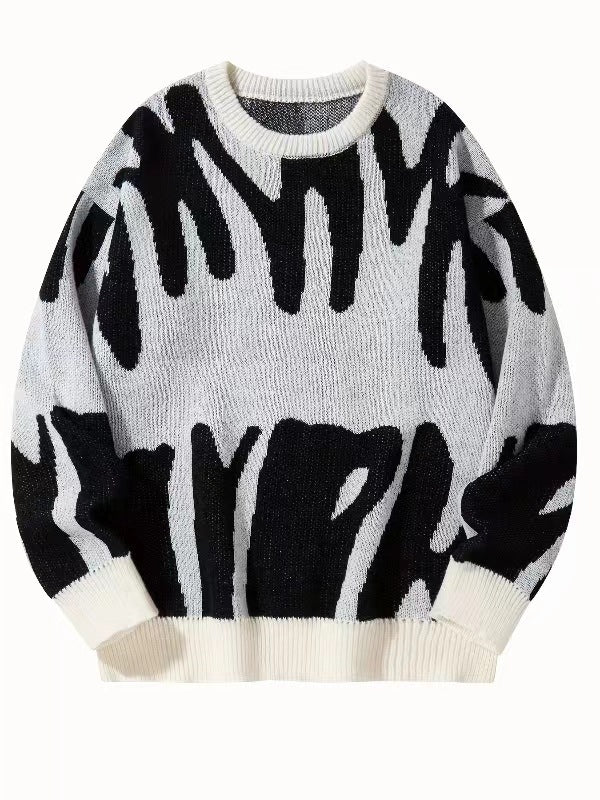 Casual Herren Rundhals Sweatshirt, modern gemustert. Ideal für den Alltag & lässige Herbst-/Winter-Looks.