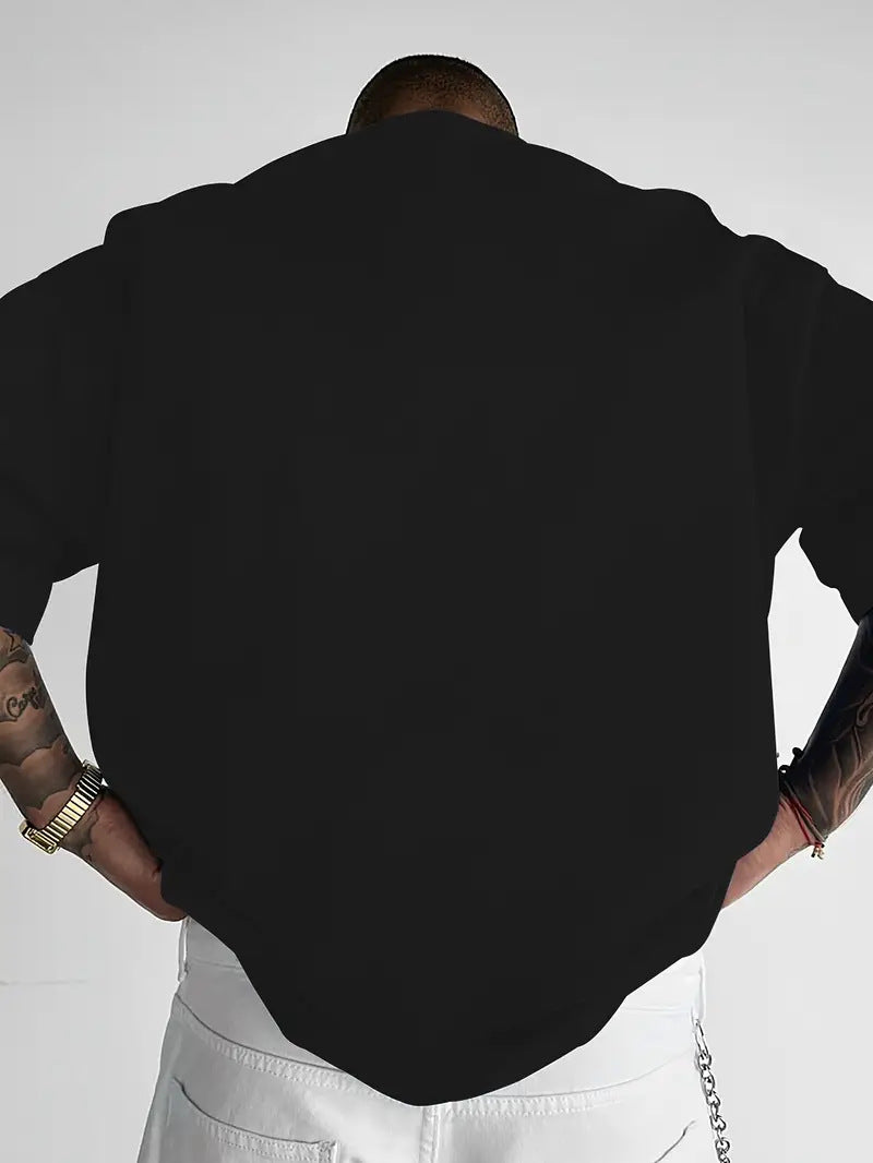 Herren Oversized Grafikshirt mit Statement Print und Boston Design. Lässiger Kurzarm Urban Streetwear.