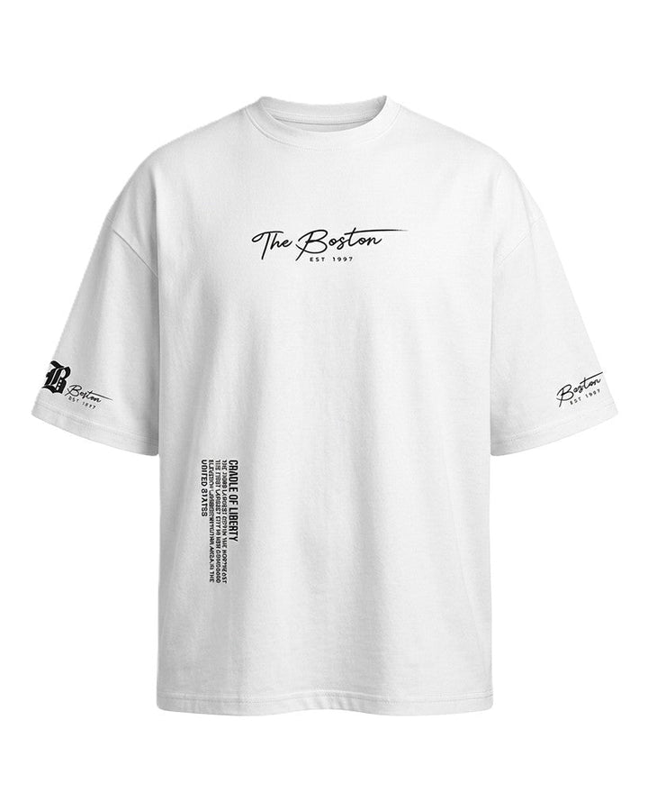 Herren Oversized T-Shirt mit Statement Grafik-Print, Rundhals, Kurzarm. Lässiger Urban Streetwear Style.