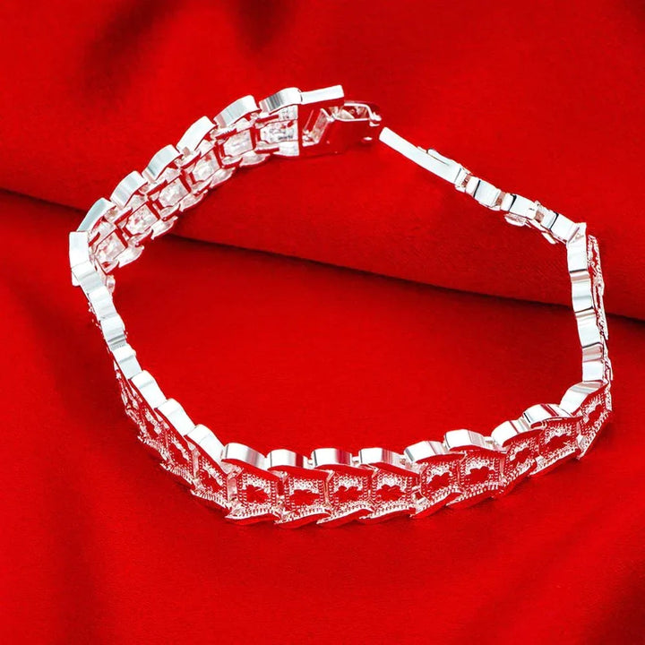 Hochwertiges Unisex Armband aus glänzendem 925er Sterlingsilber, perfekt als tägliches Schmuckstück.