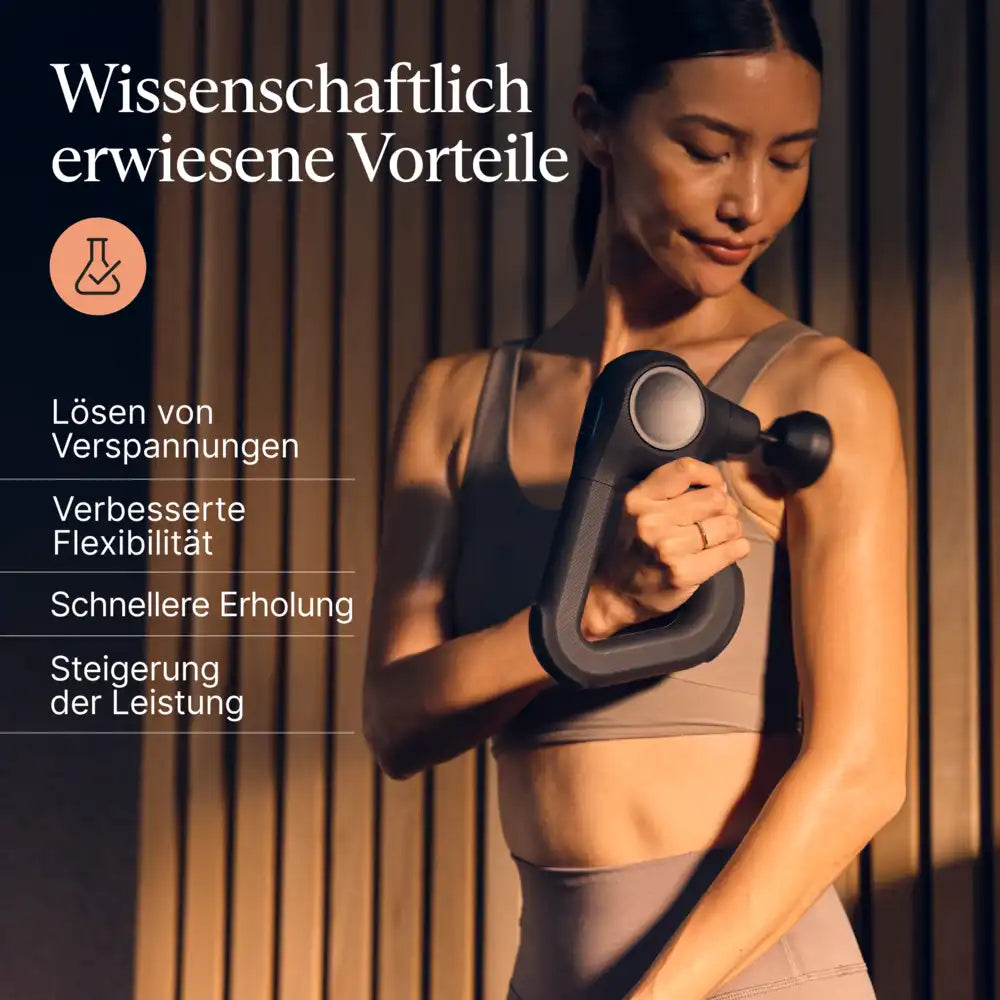 Massagepistole Tiefengewebe mit verschiedenen Aufsätzen für gezielte Muskelentspannung & Physiotherapie.