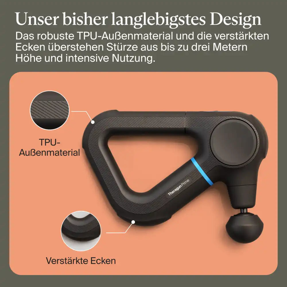 Ergonomische Tiefengewebe Massagepistole mit 5 einstellbaren Geschwindigkeiten zur Muskelregeneration.