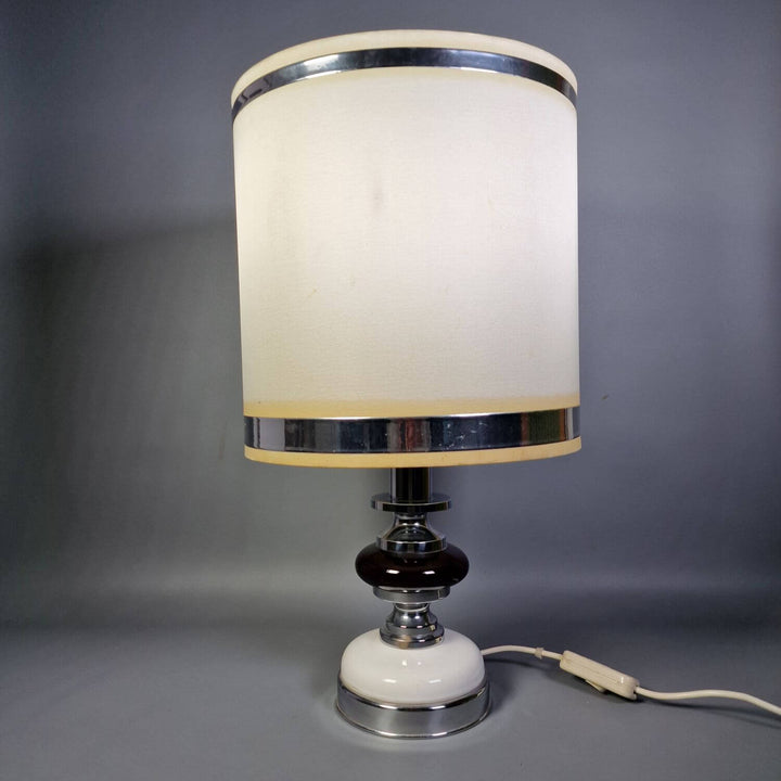Glänzende Retro-Tischlampe aus Chrom, 60 cm. Eine 70er Jahre Designlampe mit E27 für moderne Innenräume.