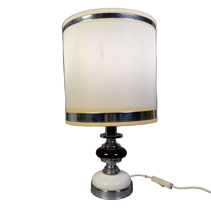 70er Jahre Design Tischleuchte aus Chrom, 60 cm hoch, mit E27 Fassung. Perfekte Retro-Beleuchtung.