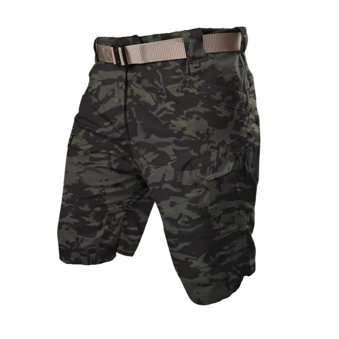 Robuste Herren Outdoor Cargo Shorts mit 6 Zip-Taschen für sichere Aufbewahrung.