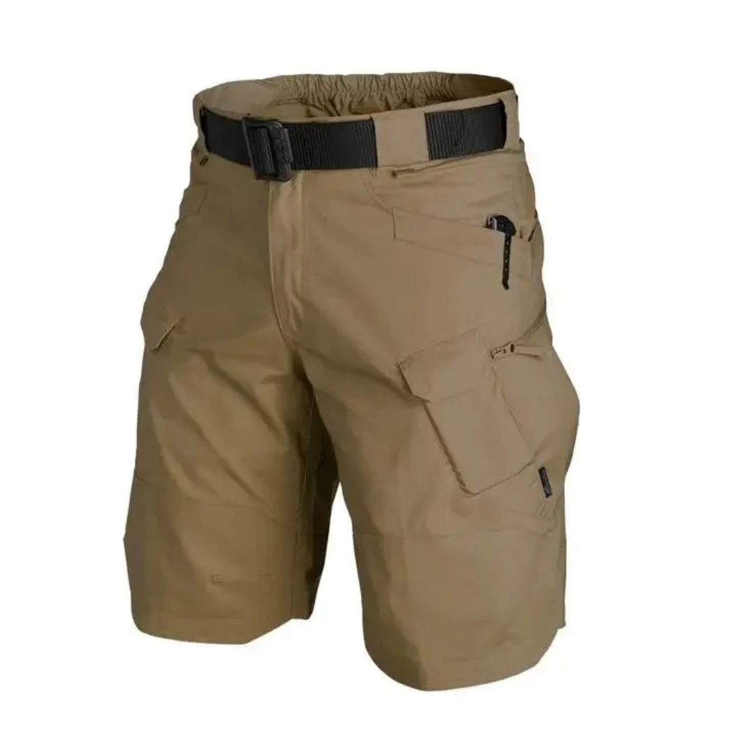 Funktionelle Herren Cargo Shorts mit 6 sicheren Reißverschlusstaschen, atmungsaktiv.