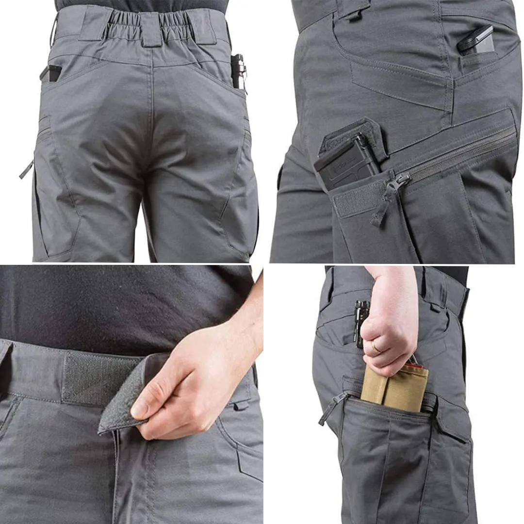 Komfortable Herren Outdoor Cargo Shorts mit 6 Reißverschlusstaschen für den Alltag.