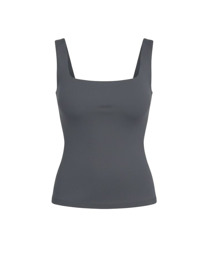 Ärmelloses Damen Tanktop, figurbetont, mit schickem Eckausschnitt. Vielseitiges Basic Top für Eleganz im Alltag.