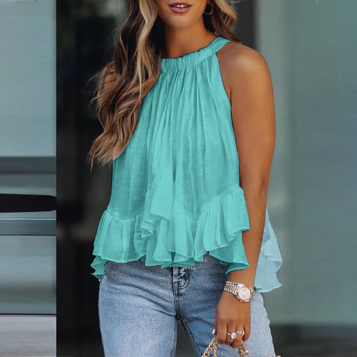Vielseitiges, leichtes Damen Top mit Rüschen, perfekt für romantische Sommer-Looks. Ärmellos und luftig für Komfort.