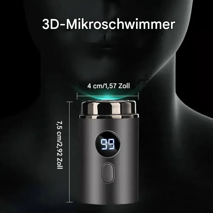 Wasserdichter Mini-Elektrorasierer für komfortable Nassrasur. Auch für Trockenrasur; Damen & Herren.