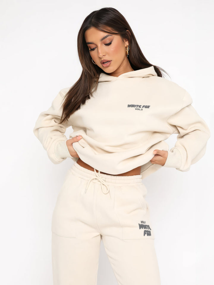 Damen Komfort-Trainingsanzug: Weicher Hoodie & Jogginghose, perfekt für Sport, Relaxen oder Mode.