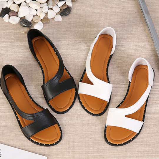 Orthopädische Damensandalen, schicke Freizeitschuhe mit starker Fußunterstützung für lange Tage.