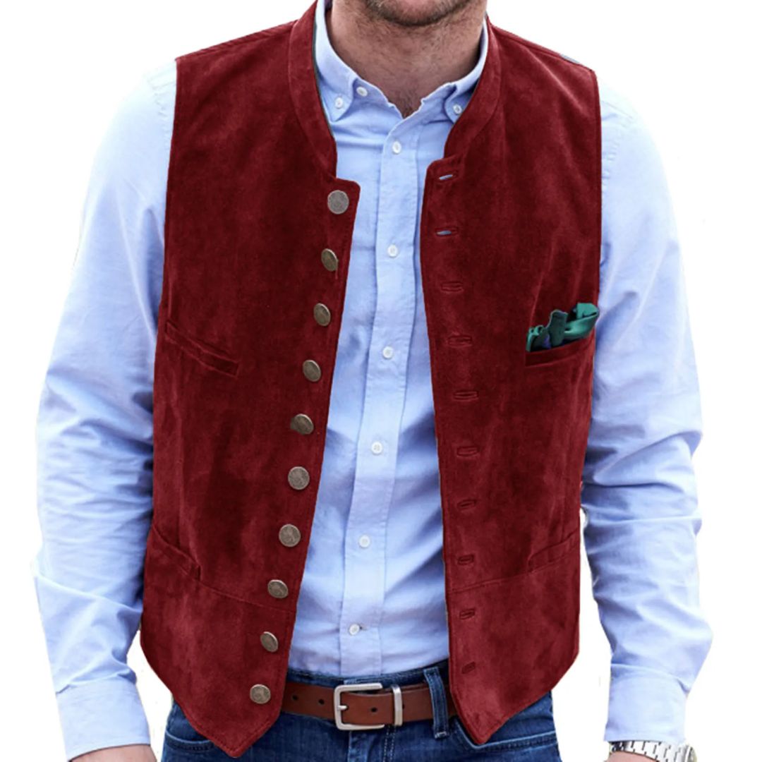Elegante navy blaue Trachtenweste Herren. Traditionelle Festtagsmode für Oktoberfest & Feiern.