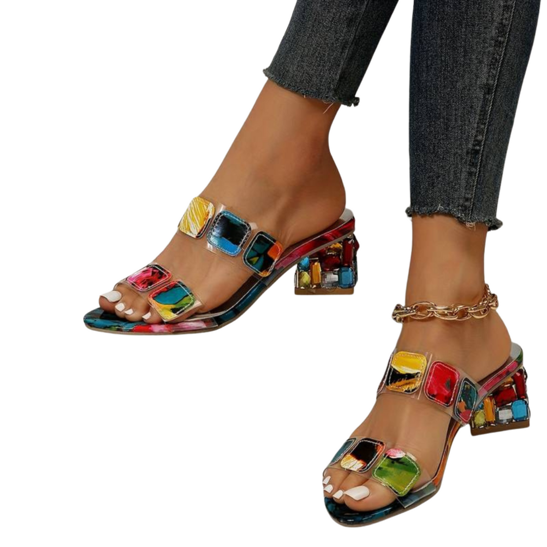 Elegante Damen Glitzer Sandalen, bequem & leicht. Funkelnde Sommerschuhe perfekt für Urlaub & Freizeit.