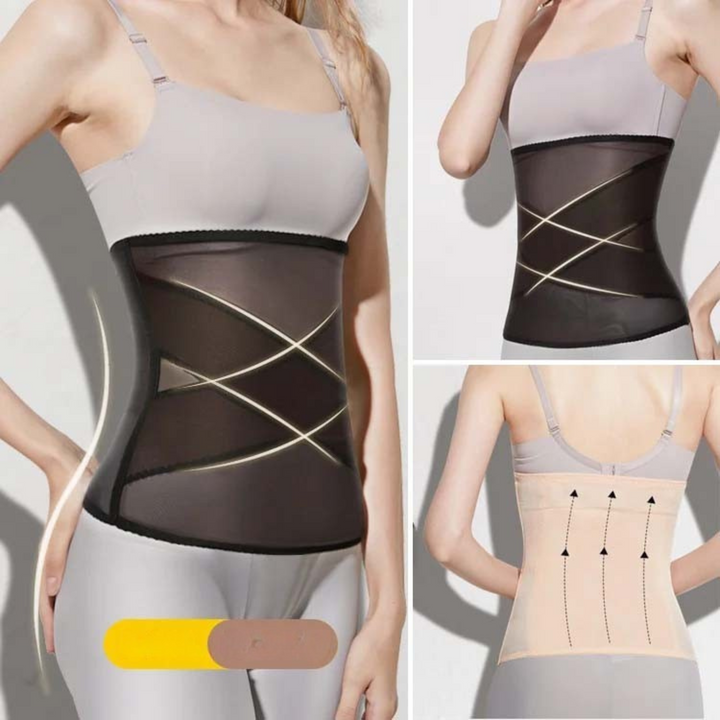 Schwarzes Damen Shapewear Taillenmieder, das Bauch und Taille glättet und eine schlanke Silhouette zaubert.