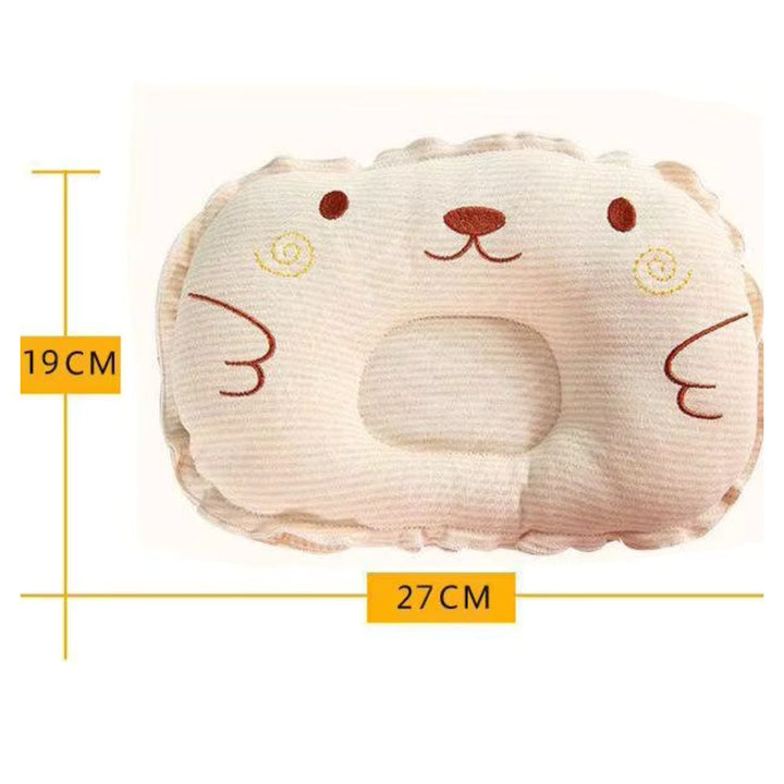 Babykopfkissen mit Mulde, orthopädisch, beige. Beugt Kopfverformung vor und ist hautfreundlich.