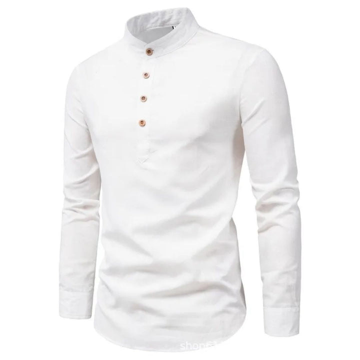 Modernes & traditionelles Herren Trachtenhemd Albert. Slim Fit Langarmhemd mit Stehkragen, ideal für festliche Mode.