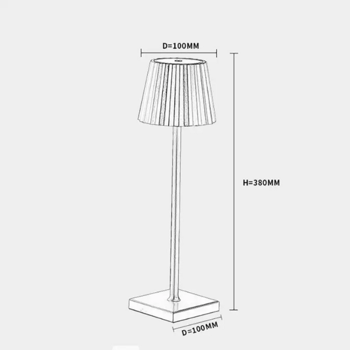 Elegante dimmbare LED Tischlampe aus Aluminium, kabellos, ideal für Terrasse & Wohnzimmer.