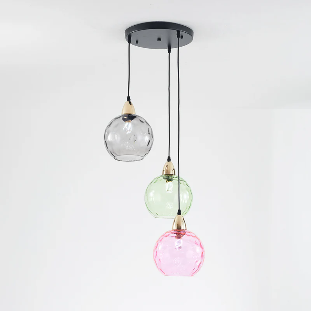 Moderne 3-fach Pendelleuchte, höhenverstellbar. Glas Hängelampe mit LED für Ihr Zuhause.