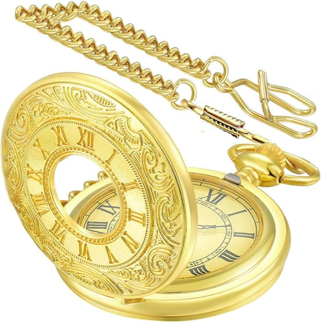 Klassische Unisex Kettenuhr, Vintage Look & Quarztechnik, tolles Geschenk.
