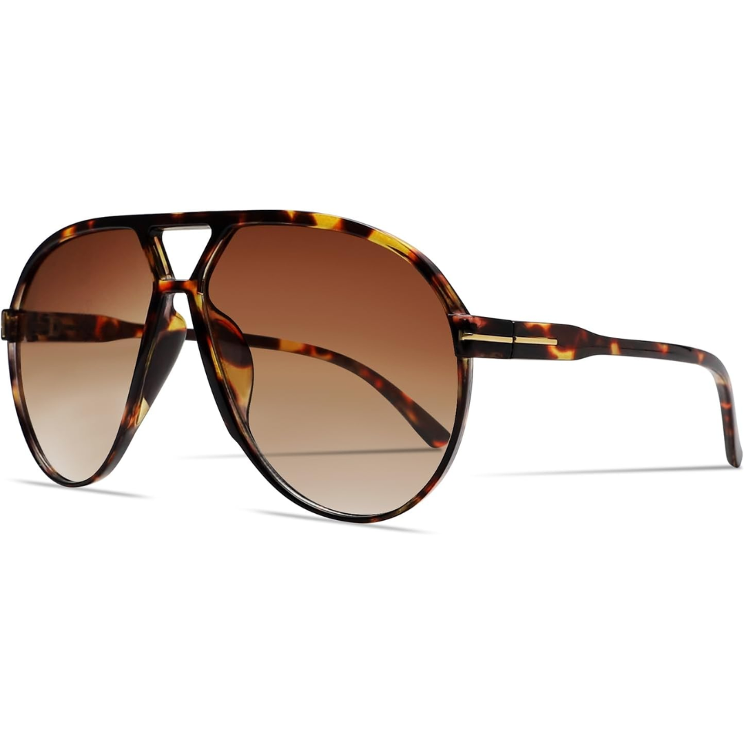 Moderne Unisex Retro Oversized Aviator Sonnenbrille, quadratisch, UV400 Schutz, für jeden Anlass.