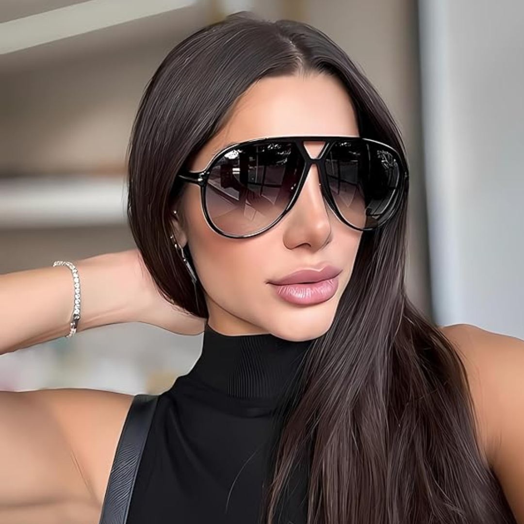 Modisches Modeaccessoire: Retro Oversized Aviator Sonnenbrille, unisex, UV400 Schutz für Sonne.