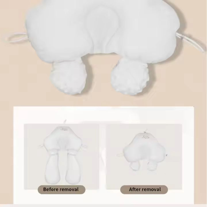Sanftes Babyschlafkissen mit ergonomischem Kopfschutz, fördert gesunde Entwicklung & Ruhe.