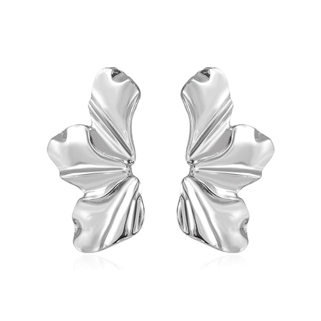 Filigrane Blütenblatt-Ohrstecker für Damen. Schicke Ohrringe aus Metall, perfekt als zeitloses Geschenk.