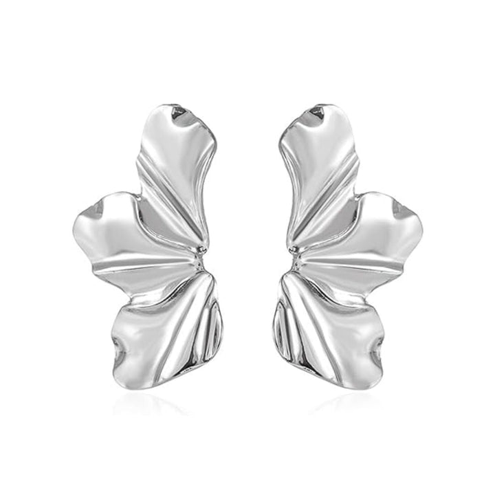 Filigrane Blütenblatt-Ohrstecker für Damen. Schicke Ohrringe aus Metall, perfekt als zeitloses Geschenk.