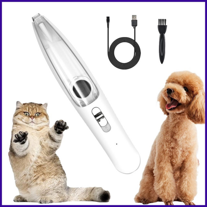 Geräuschloser Haustierfell-Trimmer mit Vakuum für Hunde & Katzen Fellpflege.