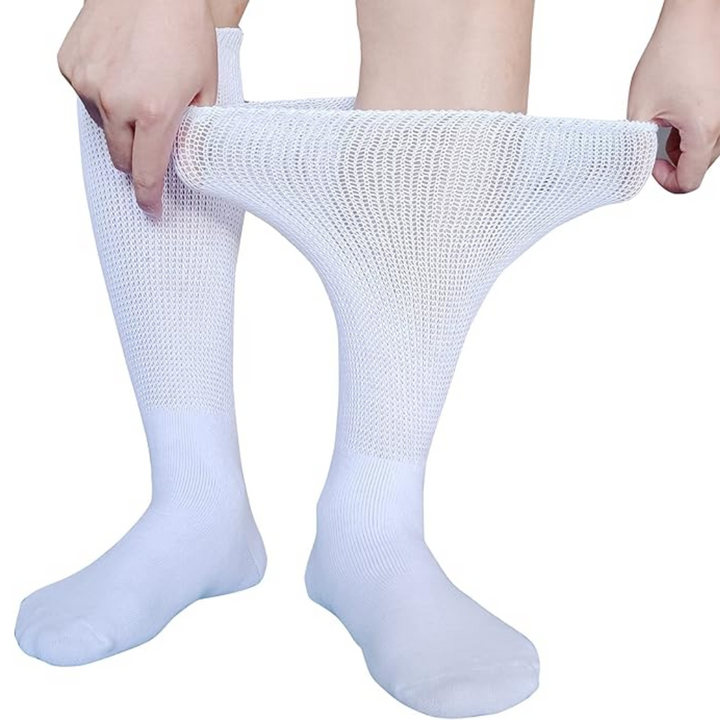 Druckfreie Alltagssocken: Unisex extrabreite Socken für Lymphödem, Diabetes & geschwollene Füße.