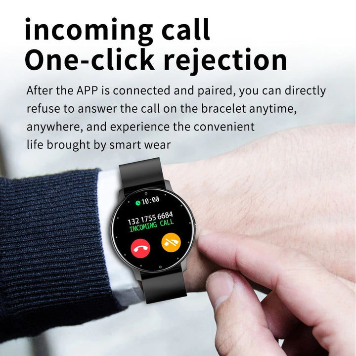 Ultradünne Smartwatch, kompatibel mit Android & iOS. Bluetooth-Konnektivität für Smartphone-Benachrichtigungen.