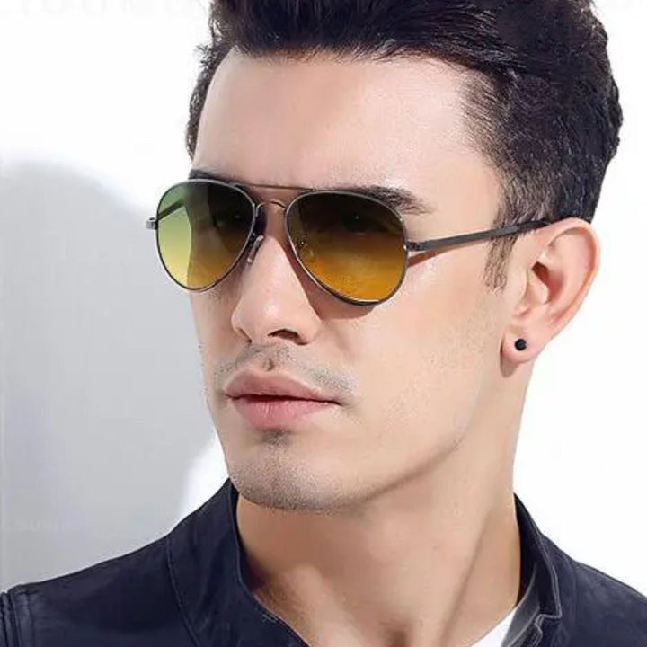 Hochwertige photochrome Piloten Sonnenbrille mit Polarisation für Damen & Herren. Effektiver UV400 Blendschutz.