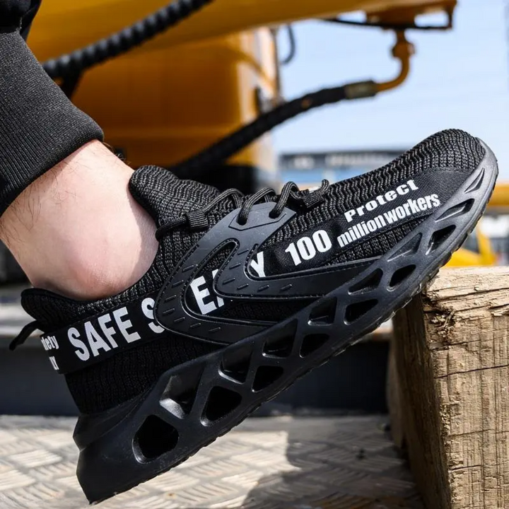 Unisex Sicherheitsschuhe: Ultraleichte, atmungsaktive Arbeitsschuhe mit Stahlkappe & durchtrittsicherer Sohle.