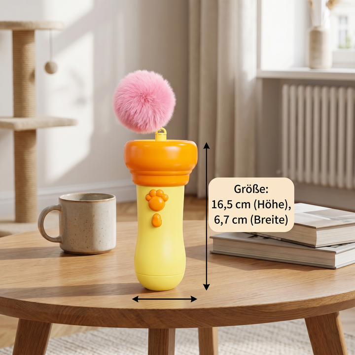 Interaktives Katzenspielzeug: Pompon-Werfer für stundenlangen Spielspaß & aktiven Jagdinstinkt.