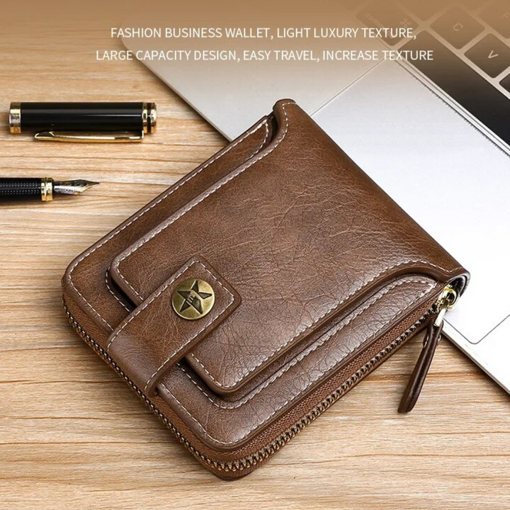 Vintage Leder-Geldbörse, Used-Look, handlich und stilvoll, ein Must-have für den Alltag.