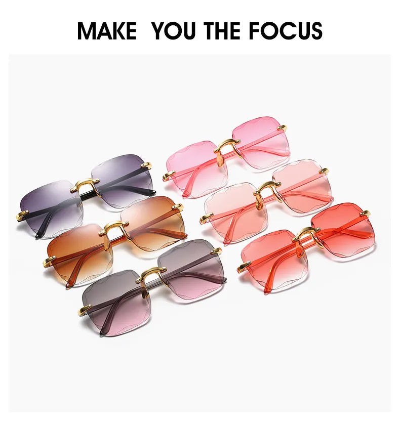 Edle randlose Vintage Sonnenbrille Unisex. UV400 Augenschutz, Eleganz & zeitloser Stil.