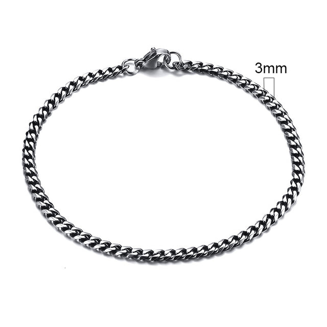 Zeitloses Panzerkettenarmband aus Edelstahl, Gold-Ton, für Sie und Ihn, klassisch.