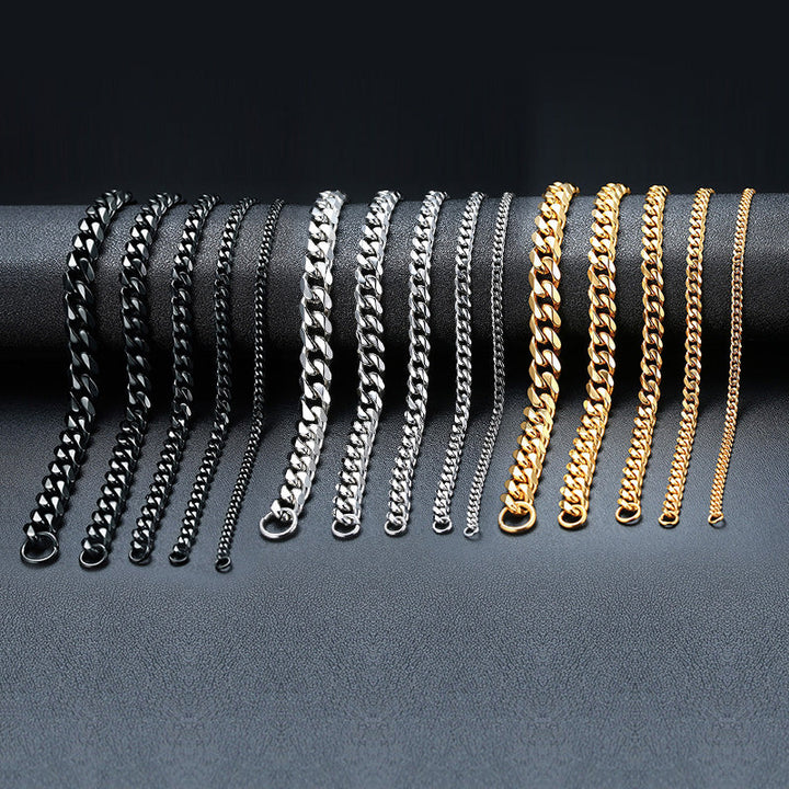 Vielseitiges Panzerkettenarmband aus Edelstahl, silberfarben, unisex, Alltags-Schmuckstück.