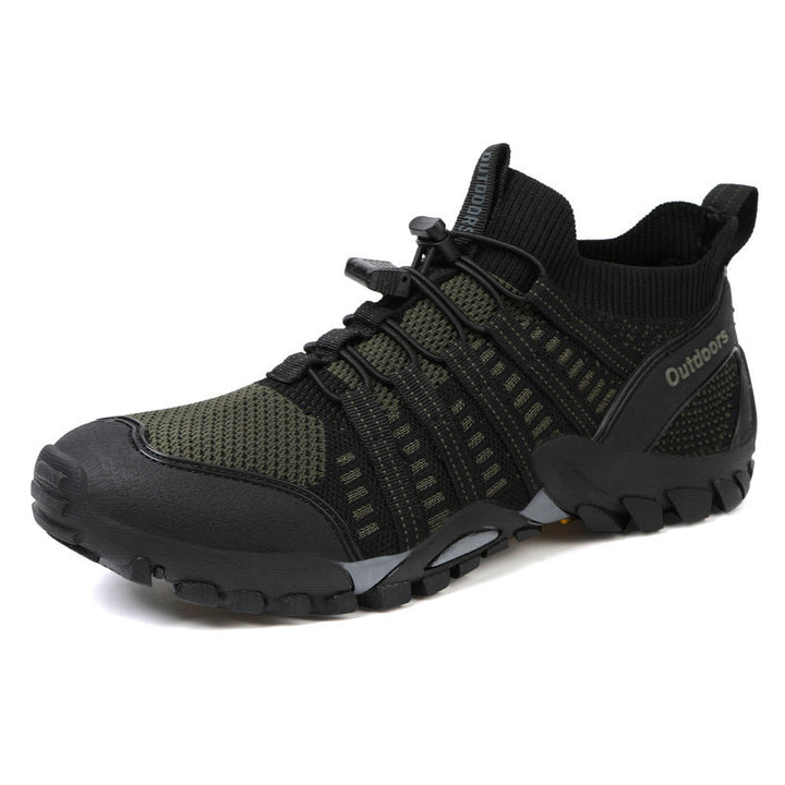 Bequeme Damen Outdoor Schuhe mit elastischem Schnürsystem; perfekt für Trekking & lange Wanderungen.